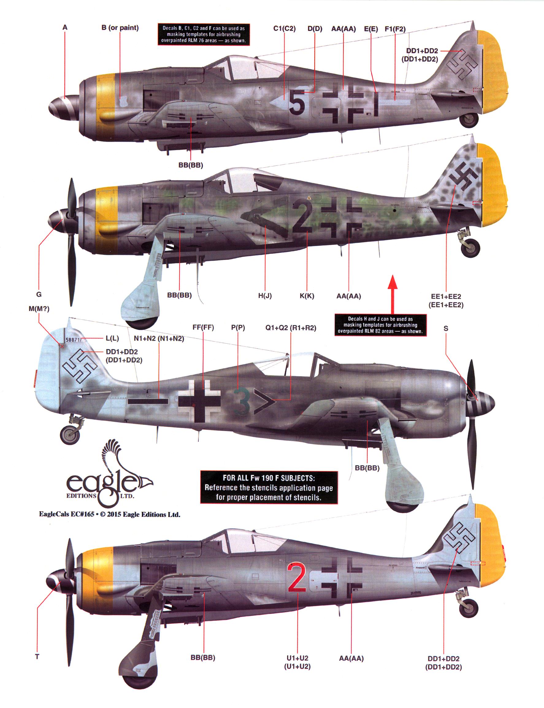 Eaglecals Decals 1 32 Focke Wulf Fw 190f German Wwii Fighter Ebay